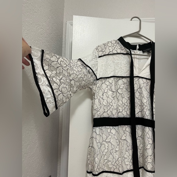 Eloquii Studio Lace Blocked Dress with Piping Size 14 - Picture 6 of 6